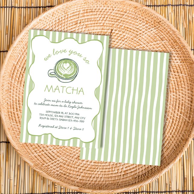 Convites We Love You So Matcha Green Tea Baby Shower (We Love You So Matcha Green Tea Baby Shower Invitation)