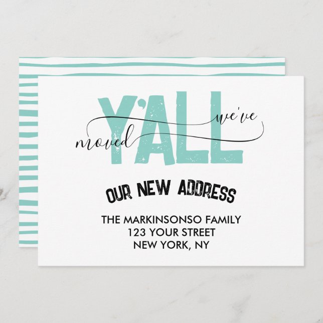 Convites We Moved Y'all Moving Announcement (Frente/Verso)