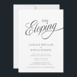 Convites We’re Eloping Photo Announcement Invitation<br><div class="desc">Simple and modern “We’re Eloping” photo announcement for couples keeping things intimate. Add your favorite photo and share your big news in a clean,  stylish way that feels personal without being overdone.</div>