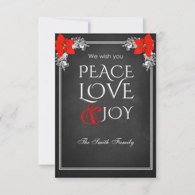 Convites We wish you peace love & joy (Frente)