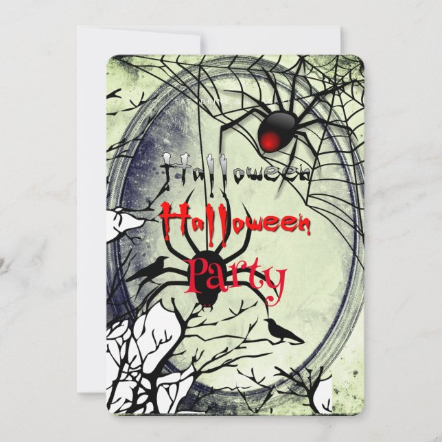 Convites Web do Halloween Party Gothic Spider (Frente)