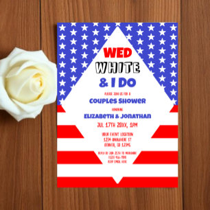 Convites Wed, White e eu fazemos Casais Patrióticos Chá de 