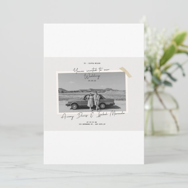 Convites weddimg (Em pé/Frente)