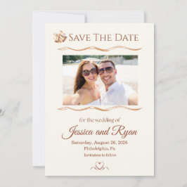 Convites Wedding Bells with Photo Save the Date