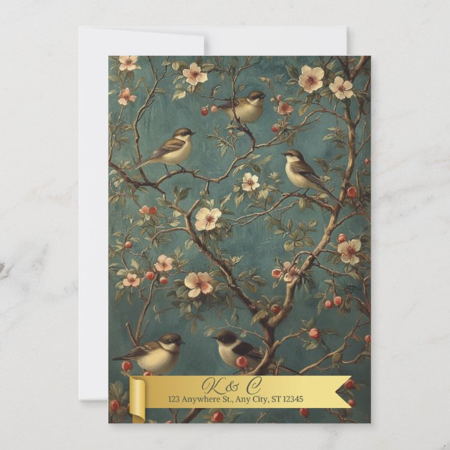 Convites wedding birds (Verso)