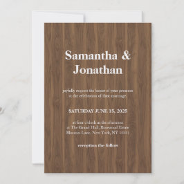 Convites Wedding dark wood simple