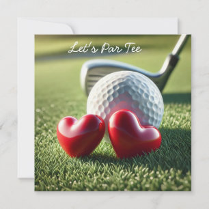 Convites WEDDING de Golfe com bola de golfe colocando verde