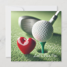 Convites WEDDING de Golfe com bola de golfe colocando verde