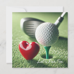 Convites WEDDING de Golfe com bola de golfe colocando verde