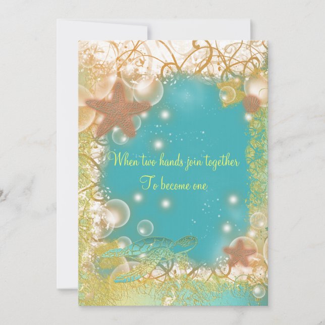 Convites Wedding do tema da praia exótico (Frente)