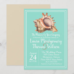Convites Wedding elegante de Shell do Conch da praia