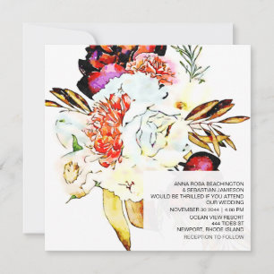 Convites *~* WEDDING Floral do Artístico AR15 QR RSVP Burgu