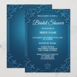 Convites Wedding Geometric Teal Turquoise Bridal Shower
