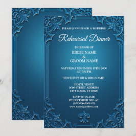 Convites Wedding Geometric Teal Turquoise Rehearsal Dinner