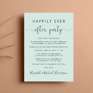 Convites Wedding Happily Ever After Party Mint Reception