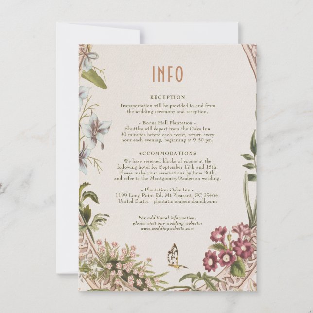 Convites Wedding Insert INFO Vintage (Frente)