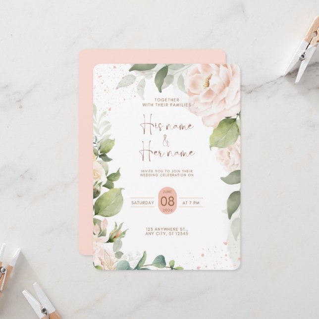 Convites Wedding invitation (Frente/Verso In Situ)