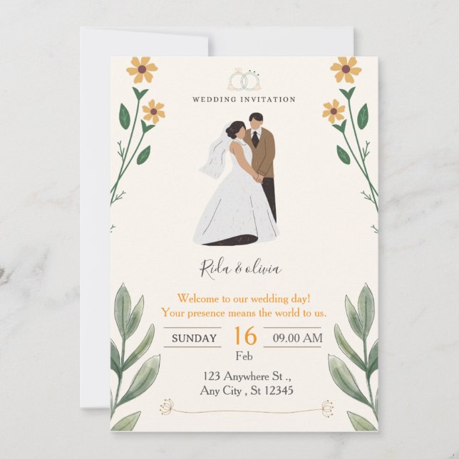 Convites Wedding Invitation (Frente)