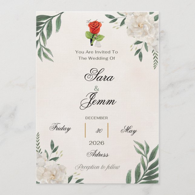 Convites Wedding Invitation (Frente)