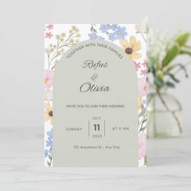 Convites Wedding invitation  (Em pé/Frente)