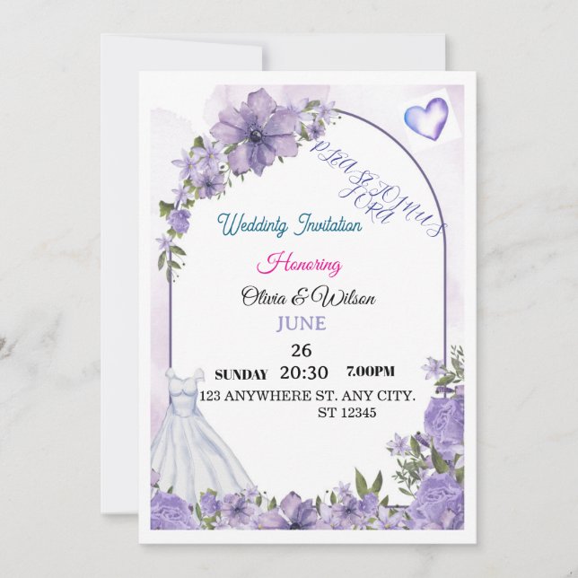 Convites wedding Invitation  (Frente)