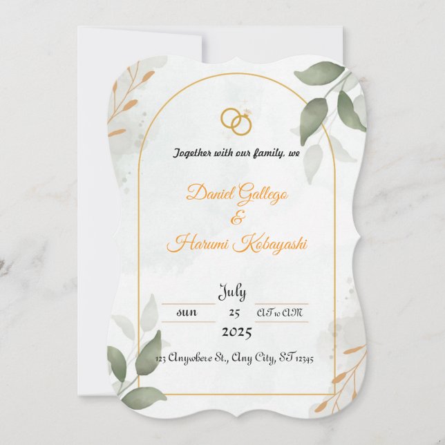Convites wedding invitation (Frente)