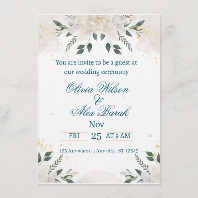 Convites Wedding invitation  (Frente)