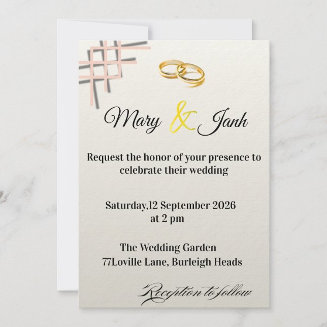 Convites Wedding Invitation (Frente)