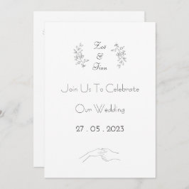 Convites Wedding Invitation (12,7 x 17,8 cm) - Black&White