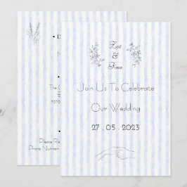 Convites Wedding Invitation (12,7 x 17,8 cm) - Blue Stripes