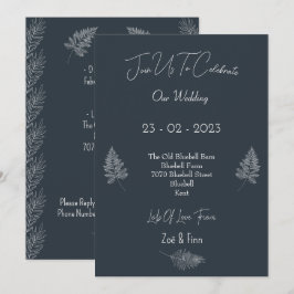Convites Wedding Invitation (12,7x17,8cm) - Blue And White