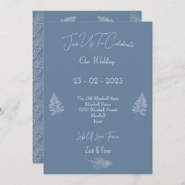 Convites Wedding Invitation (12,7x17,8cm) - Blue And White