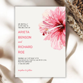 Convites Wedding invitation card with a pink floral design