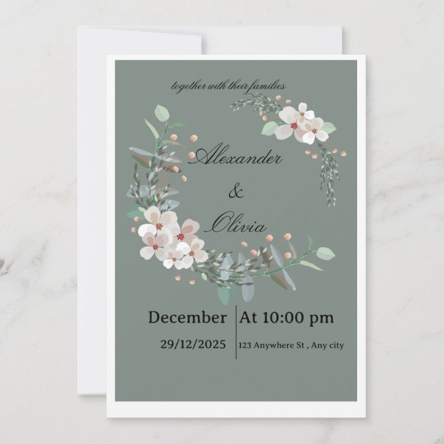 Convites wedding invitation cards  (Frente)