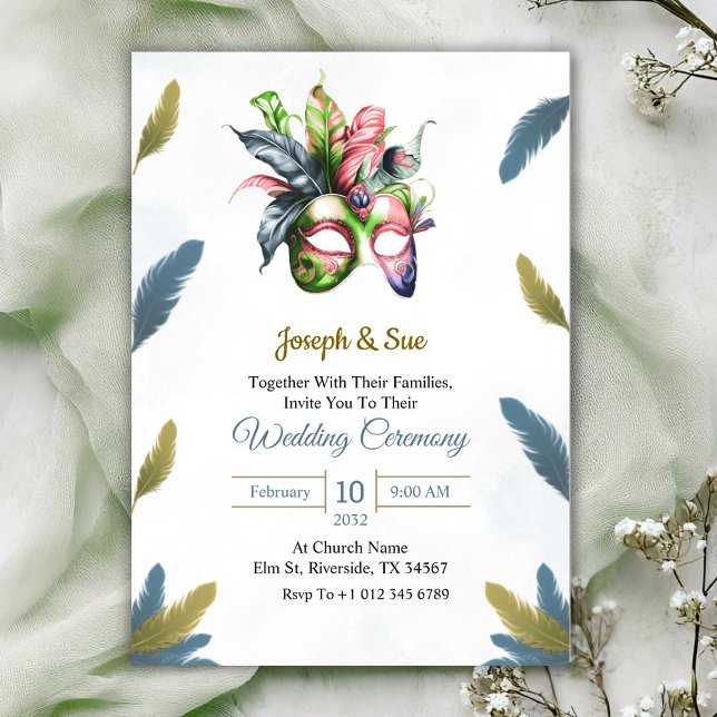 Convites Wedding invitation featuring tropical flowers (Criador carregado)