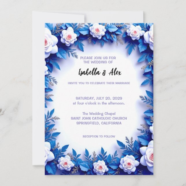 Convites Wedding Invitation Floral (Frente)