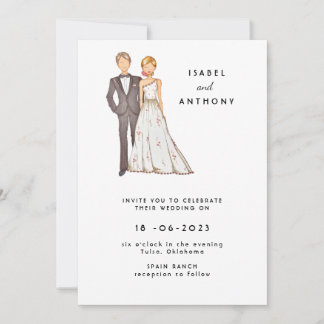 Convites Wedding invitation, hand drawn illustration.