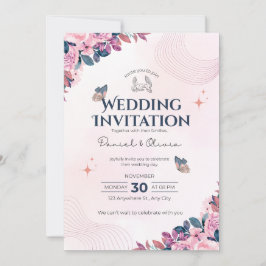 Convites Wedding Invitation Modern Typography Minimal