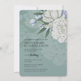Convites Wedding Invitation | Sage Green & White Peonies