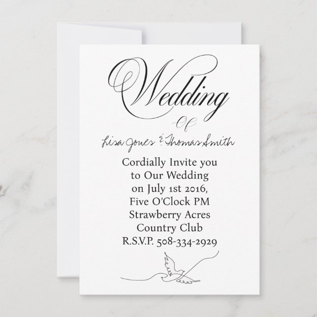 Convites Wedding invitation simple (Frente)