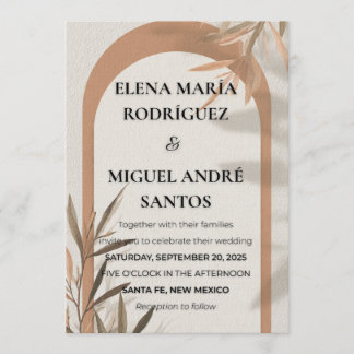 Convites Wedding Invitation Terracotta Arch Olive Branch