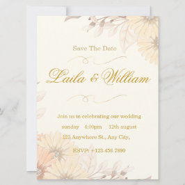 Convites  Wedding Invitation with Pastel Floral Design