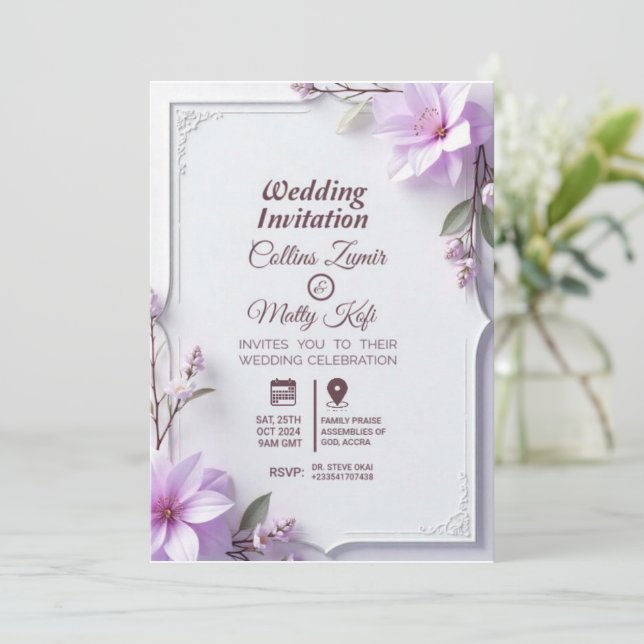 Convites Wedding Invitations (Em pé/Frente)