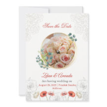 wedding invitations Save the Date watercolor flora