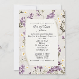 Convites Wedding Lilacs para Renovação de Vow