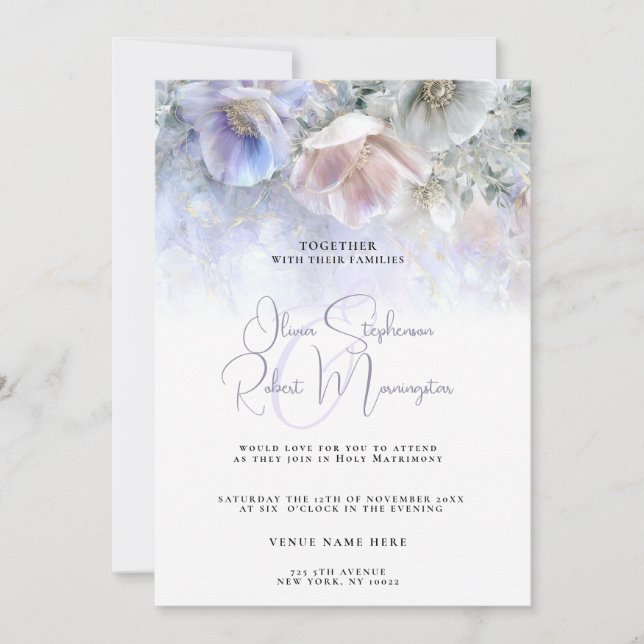 Convites Wedding | Pastel Peony (Frente)