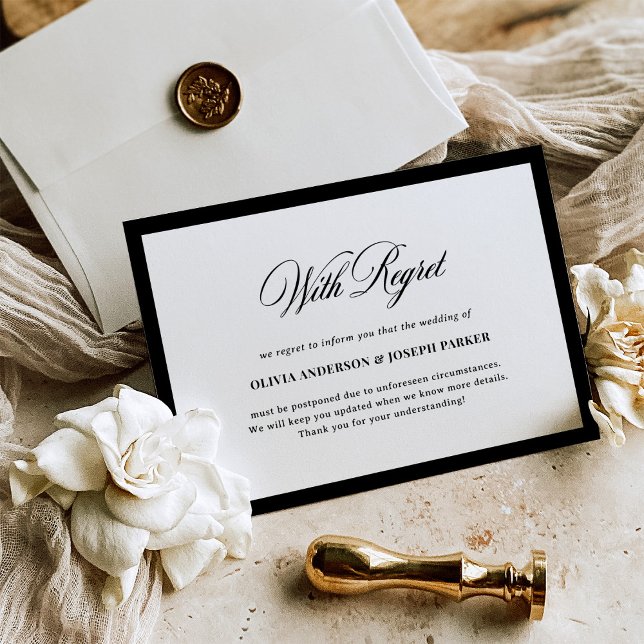 Convites Wedding Postponement or Cancellation | With Regret (Criador carregado)