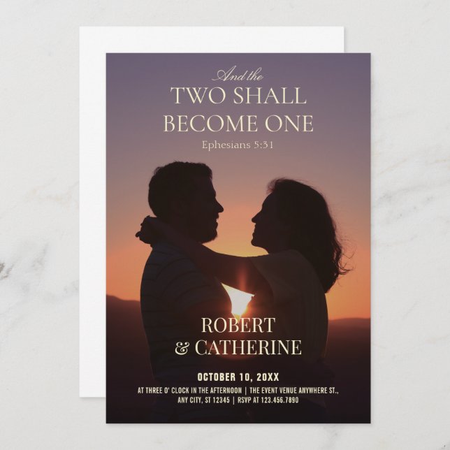 Convites Wedding romantic photo  (Frente/Verso)