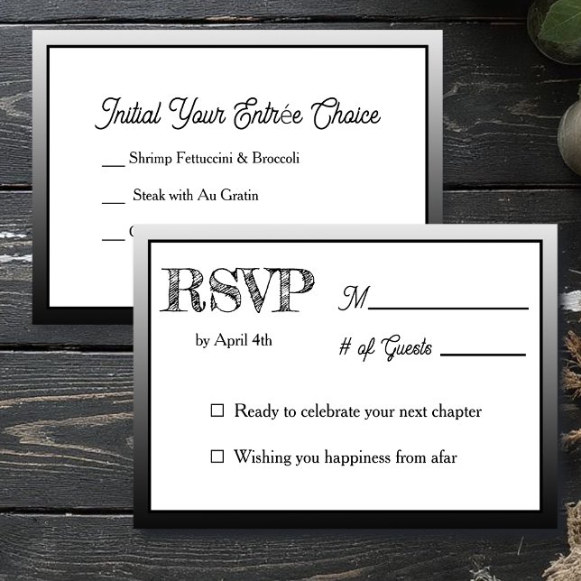 Convites  Wedding RSVP & Entrée Choices (Criador carregado)