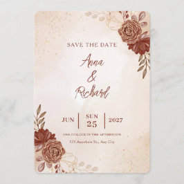 Convites Wedding Save the Date Card | Elegant Botanical 